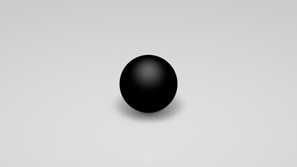3d rendering, a black sphere on a white background