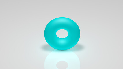 3d rendering, a birch torus on a white background