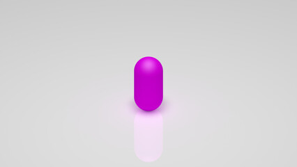 3d rendering, a pink capsule on a white background