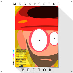 Desenho de personagens cómicos Coloridos em Vetor para Poster