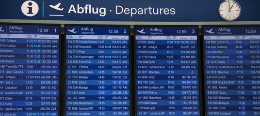 flight information board at airport