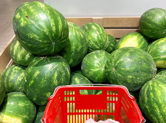 buying watermelon at the market