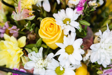 beautiful bouquet of wild flowers and roses