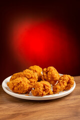 Crispy fried chicken on the plate.