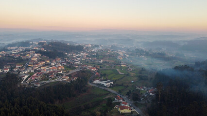 Vista aérea de drone sobre Sandim, Vila Nova de Gaia (Portugal)