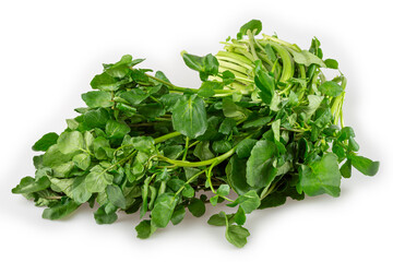 Watercress isolated on white background.
