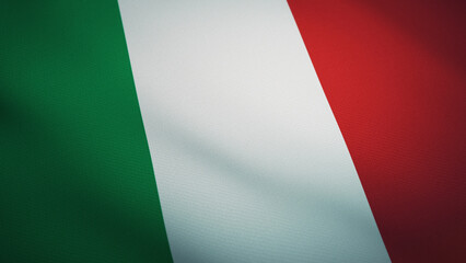 Waving flag of Italy. Ultra realistic 3D render.