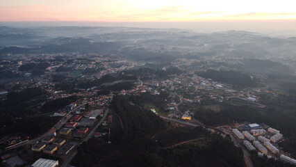Obraz premium Vista aérea de drone sobre Olival, Vila Nova de Gaia (Portugal)