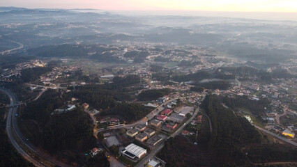 Obraz premium Vista aérea de drone sobre Olival, Vila Nova de Gaia (Portugal)
