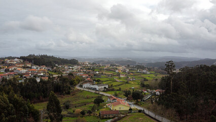 Fototapeta na wymiar Vista aérea de drone sobre Sandim, Vila Nova de Gaia (Portugal)