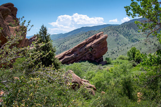 Landscape and Trails at red rocks  park in Morrison Colorado USA