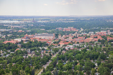 Aerial view of the University of Colorado Boulder