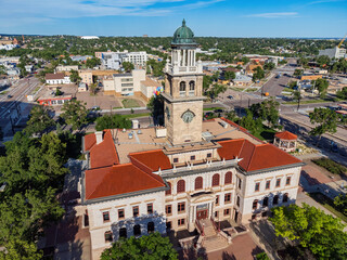 Obraz premium Aerial view of the Colorado Springs Pioneers Museum