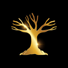 Golden Tree Symbol Logo Sign