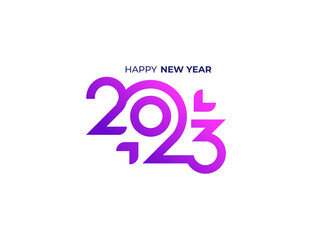 Celebrate Happy New Year 2023 Greeting banner logo illustration, Creative and Colorful 2023 new year vector