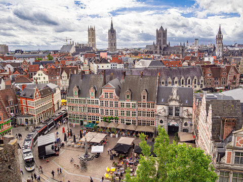Cityscape of Gent from Gravensteen.