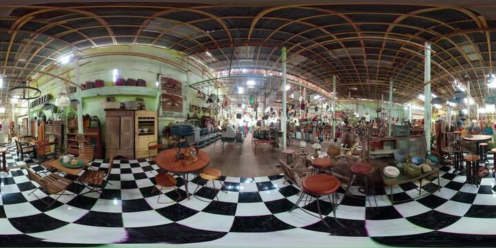 vr360 antique street shop with old, vintage items. antiques for sale. Bali Indonesia