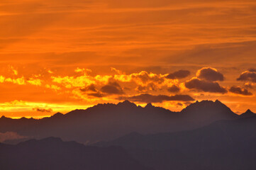 sunset over the mountains