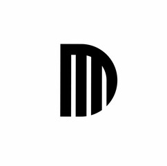 Dm md m d initial letter logo isolated on white background