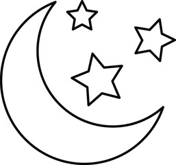  Moon And Star Icon Vector Illustration on white background..eps
