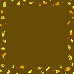 秋の紅葉と実りメッセージカードフレーム