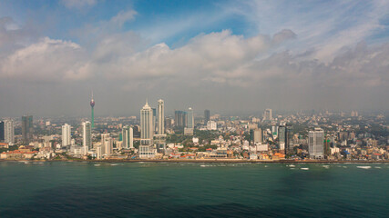Fototapeta premium Aerial view of Colombo city, the capital of Sri Lanka.