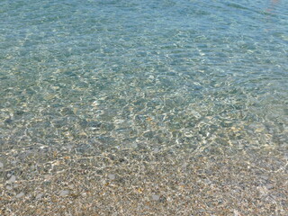 A beach with clear waters in Attica, Greece