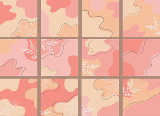 Abstract organic shapes background in orange tone color