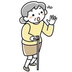 戸惑うシニア女性
