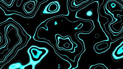 3D rendering. Abstract vivid blue liquid background. Abstract liquid shapes. Modern texture with neon colors. Abstract lines pattern. Magic background with colored lines. Spilled paint.