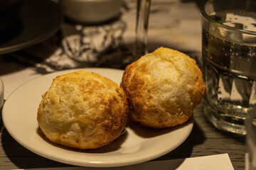 plate with two balls of cheese chipa