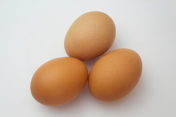 chicken eggs on a white background or isolated