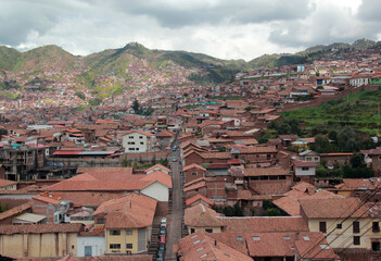 Fototapeta premium Cuzco is a city in the Peruvian Andes that was the capital of the Inca Empire and is known for its archaeological remains and Spanish colonial architecture 