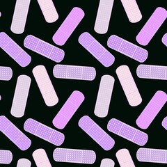 Medicine plaster seamless cartoon patch pattern for clothes print and wrapping paper and drugstore and kids