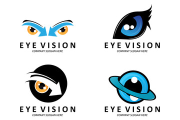 Obraz premium Eyes Logo Design, Vision of the World, vector illustration of organs
