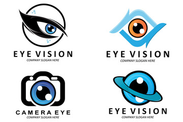 Eyes Logo Design, Vision of the World, vector illustration of organs