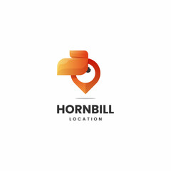 Vector Logo Illustration Hornbill Simple Mascot Style. © Artnivora