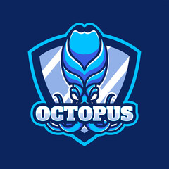 Vector Logo Illustration Octopus E Sport and Sport Style.