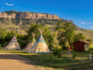 Sunny view of Tipi with beautiful landscape