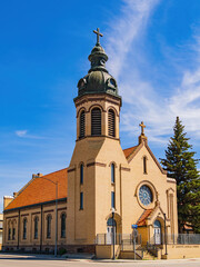 Sunny exterior view of the St Joseph's Catholic Church