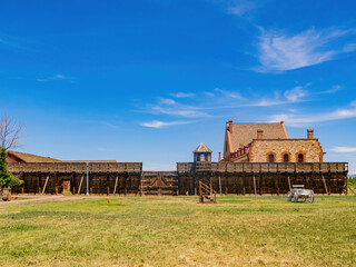 Sunny exterior view of the Wyoming Territorial Prison