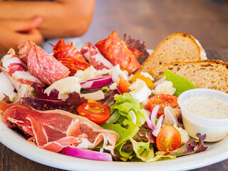 Close up shot of delicious salad