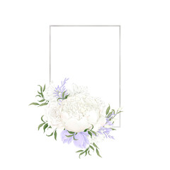 Frame with bouquet of flowers