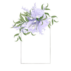 Frame with bouquet of flowers