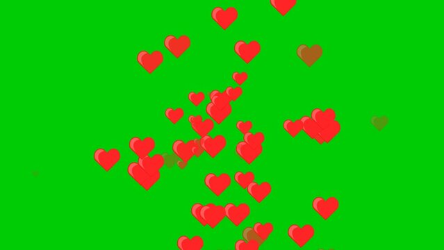 Love Social media Live style animated heart on green screen and alpha matte. 4K 2D animation Good For Footage Advertising and Promotion