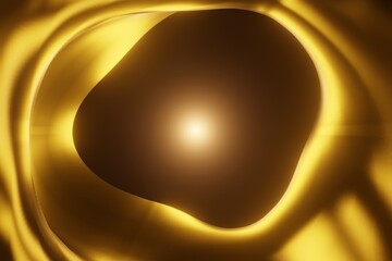 Abstract background of swirl concept with contrasting gold gradient, and spiral object rotating to center of focus.3D rendering