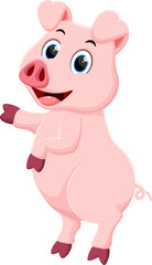 Fototapeta na wymiar Cute Pig cartoon presenting , isolated on white background