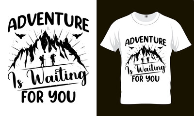 Hiking SVG t-shirt design Template,svg Files, Silhouette,background, Hiking bundle t shirt design,Adventure is waiting for you svg