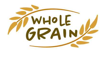 Obraz premium Whole grain product, label or emblem for bakery