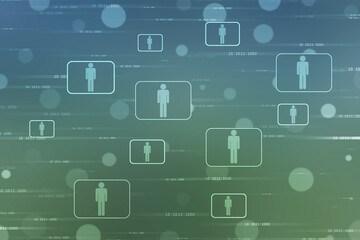 Business Network Concept Background, Social Networks and interaction concept, Digital Abstract Technology background, Social connection and networking background